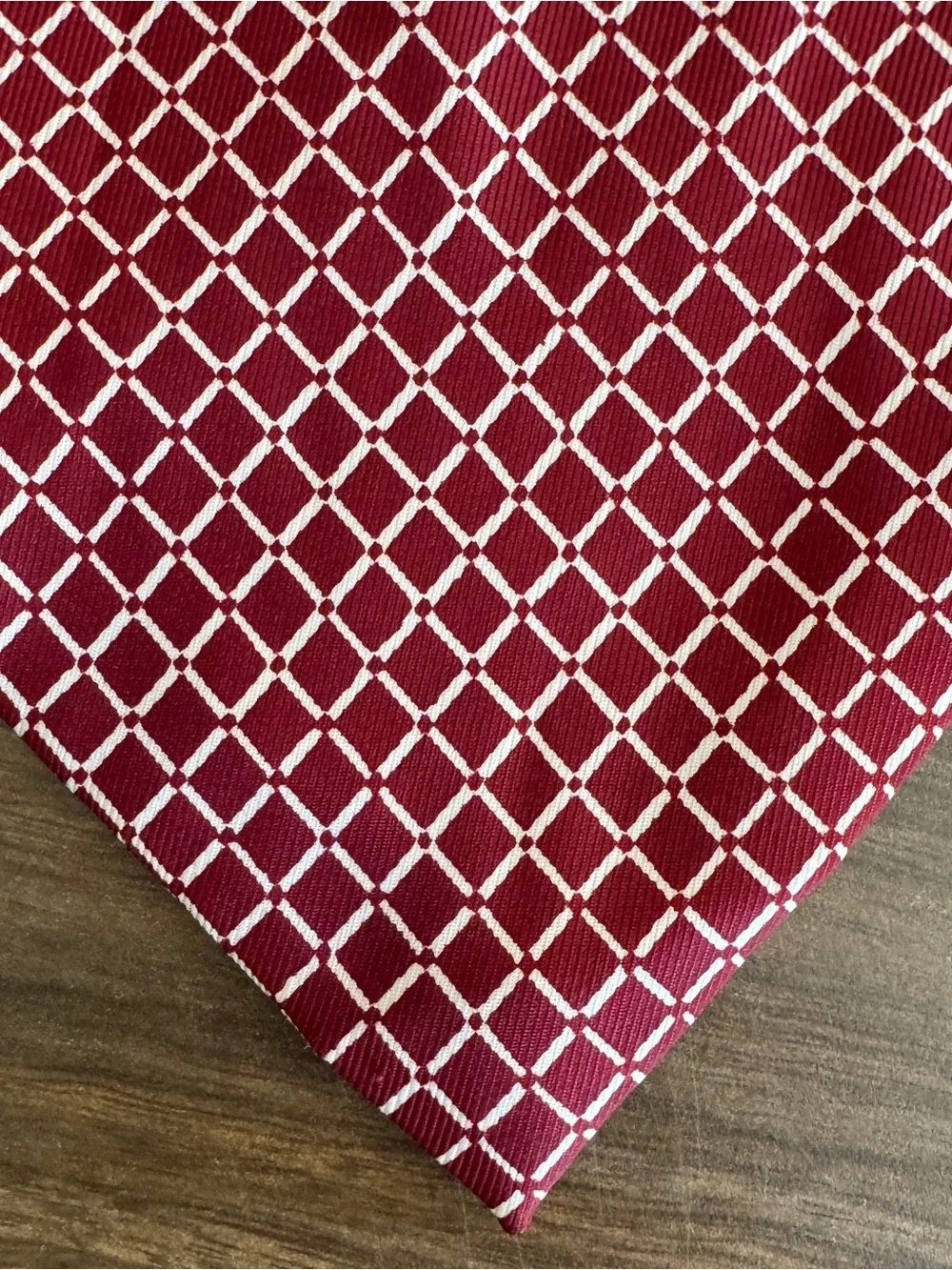Vintage Arco Cravats Burgundy Geometric Necktie Mid Century Niagara Falls 1950s